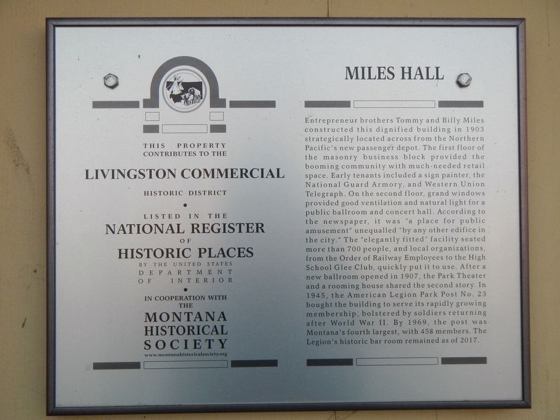 Miles Hall Marker image. Click for full size.