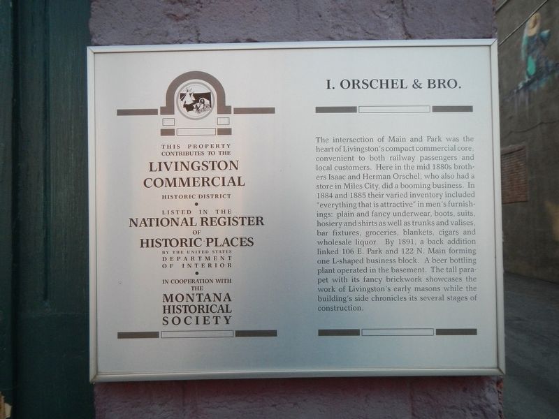 I. Orschel and Bro. Marker image. Click for full size.
