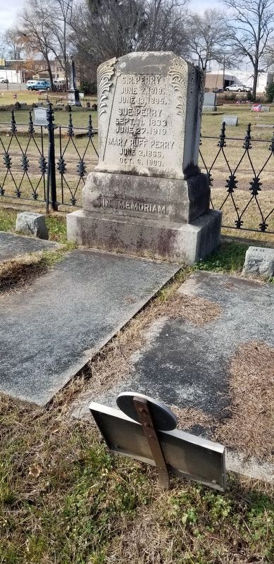 The Solomon Ruffin Perry Marker in reverse along gravestone image. Click for full size.