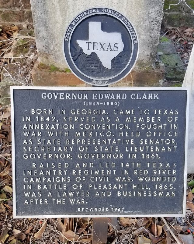 Governor Edward Clark Marker image. Click for full size.
