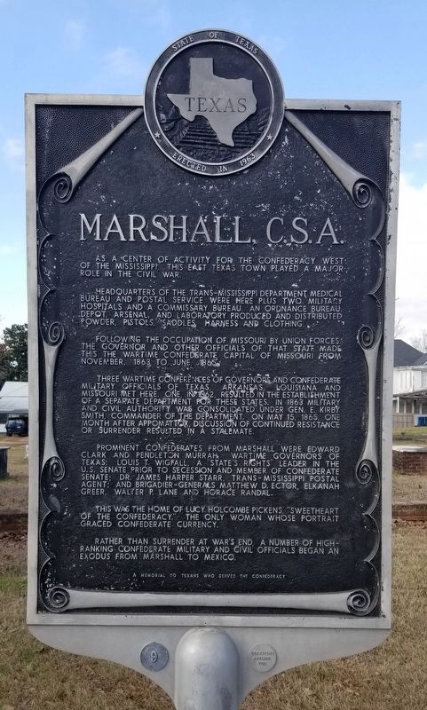 Marshall, C.S.A. Marker image. Click for full size.