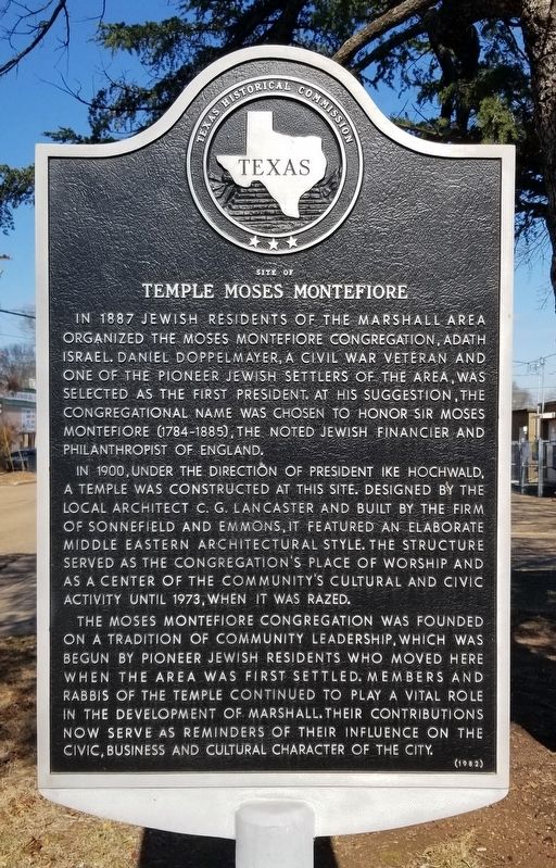 Site of Temple Moses Montefiore Marker image. Click for full size.