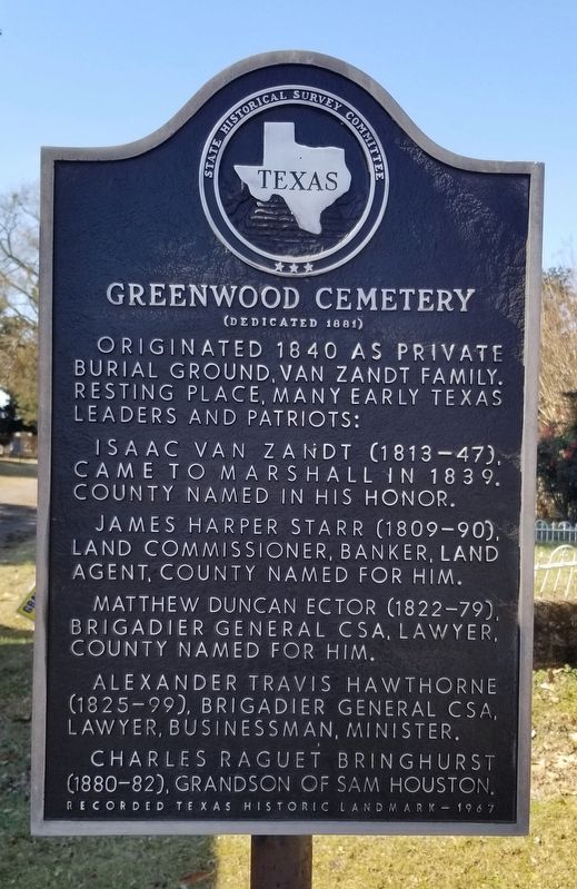 Greenwood Cemetery Marker image. Click for full size.
