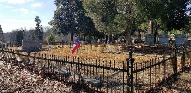 The view of the Lt. Gen. George Perry Rains Marker and family plot in the cemetery. Click for full size. The view of the Lt. Gen. George Perry Rains Marker and family plot in the cemetery image. Click for full size.