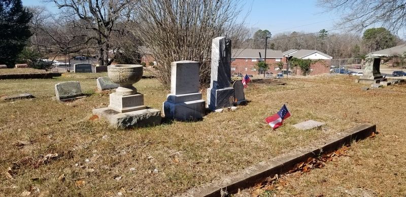 The view of the Matthew Duncan Ector Gravestone and Marker in the cemetery image. Click for full size.