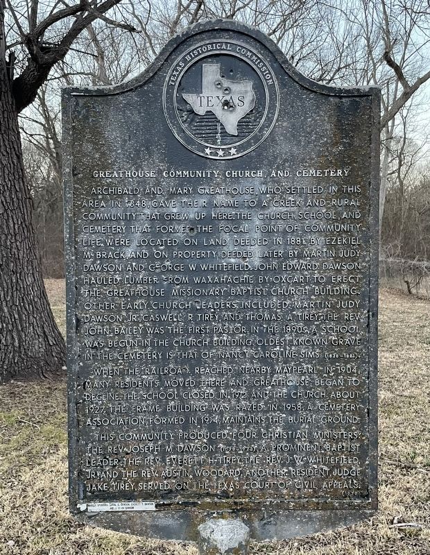 Greathouse Community, Church, and Cemetery Marker image. Click for full size.
