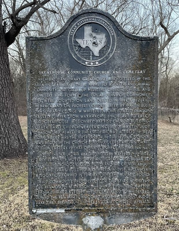 Greathouse Community, Church, and Cemetery Marker. Click for full size. Greathouse Community, Church, and Cemetery Marker image. Click for full size.