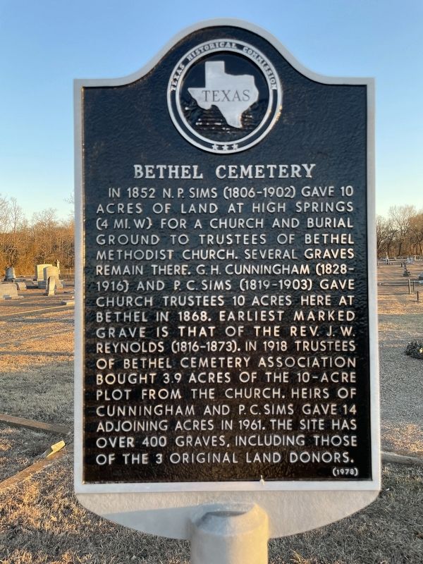 Bethel Cemetery Marker. Click for full size. Bethel Cemetery Marker image. Click for full size.
