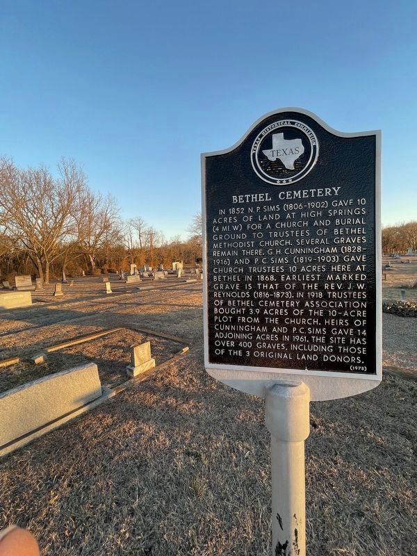 Bethel Cemetery Marker. Click for full size. Bethel Cemetery Marker image. Click for full size.