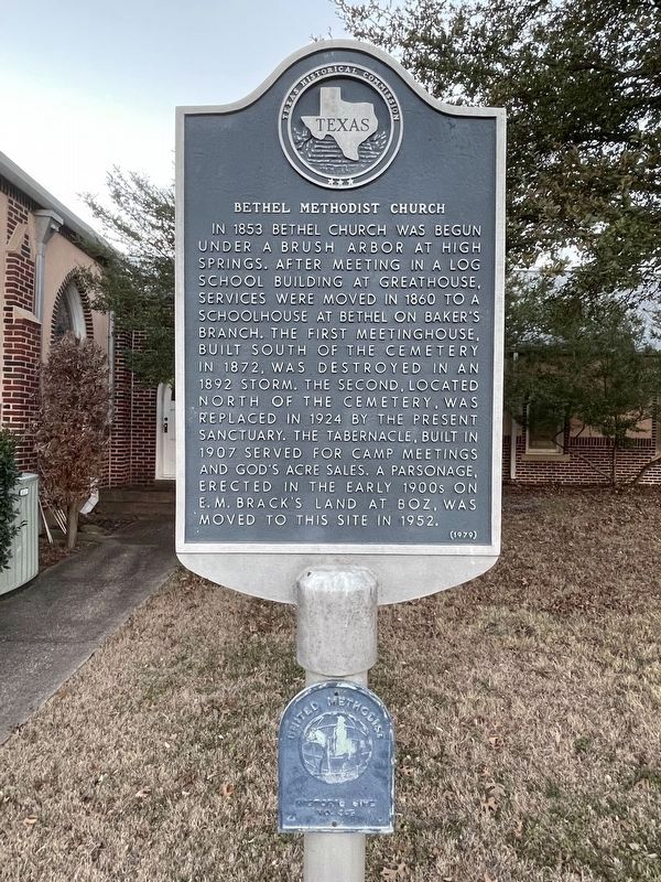 Bethel Methodist Church Marker image. Click for full size.