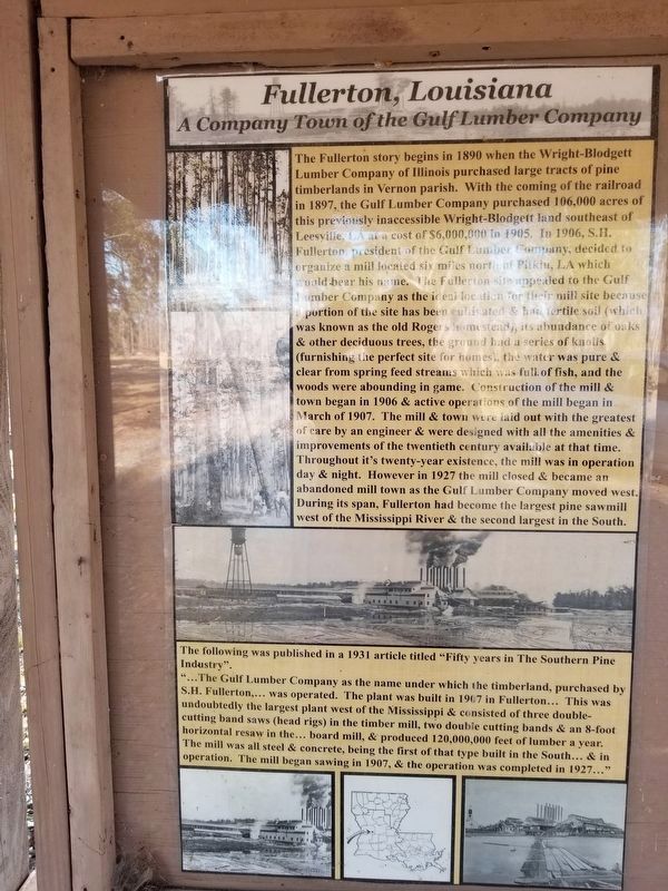 Fullerton, Louisiana Marker. Click for full size. Fullerton, Louisiana Marker image. Click for full size.