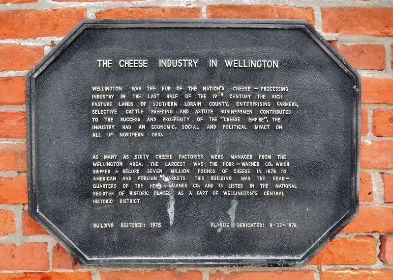 The Cheese Industry in Wellington Marker image. Click for full size.