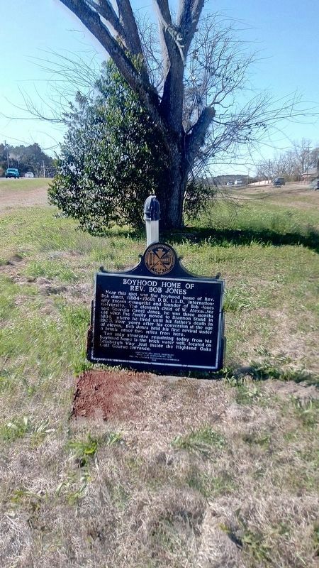 Marker was found on ground and temporarily propped against the pole. image. Click for full size.