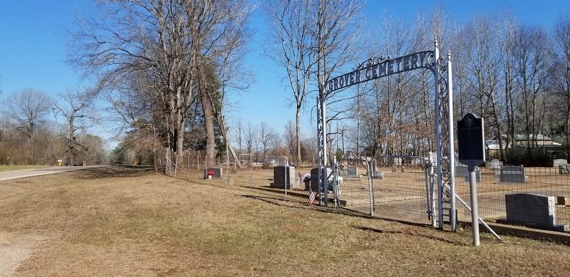 The view of the Old Grover Cemetery and Marker from the road image. Click for full size.