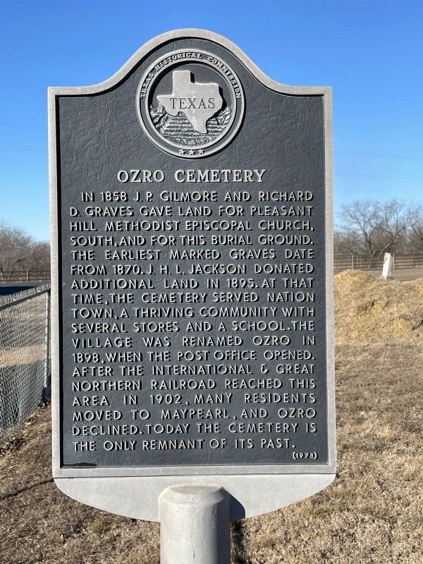 Ozro Cemetery Marker image. Click for full size.