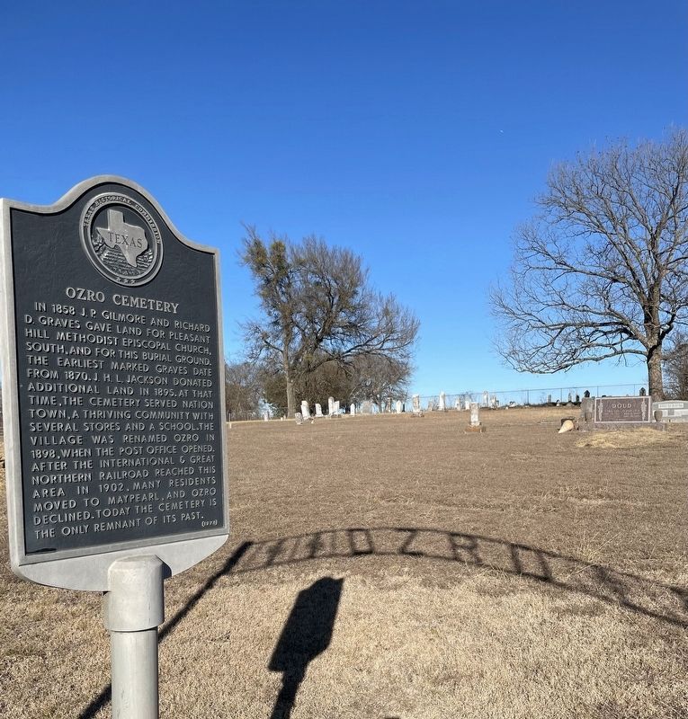 Ozro Cemetery Marker. Click for full size. Ozro Cemetery Marker image. Click for full size.