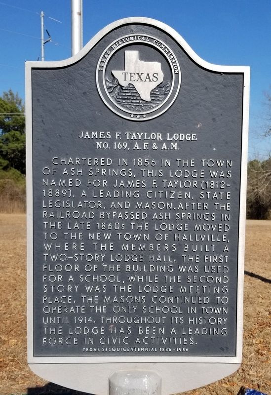 James F. Taylor Lodge No. 169, A.F. & A.M. Marker. Click for full size. James F. Taylor Lodge No. 169, A.F. & A.M. Marker image. Click for full size.