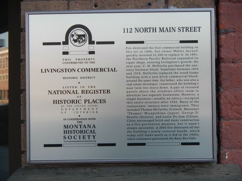 112 North Main Street Marker image. Click for full size.