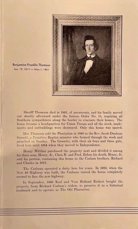 Thomson House Marker. Click for full size. Thomson House Marker image. Click for full size.
