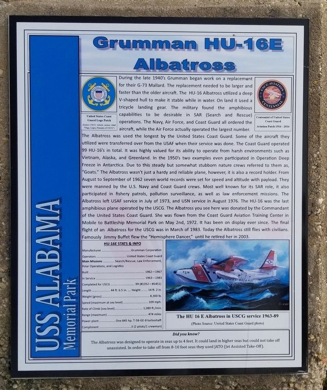 Grumman HU-16E Albatross Marker image. Click for full size.