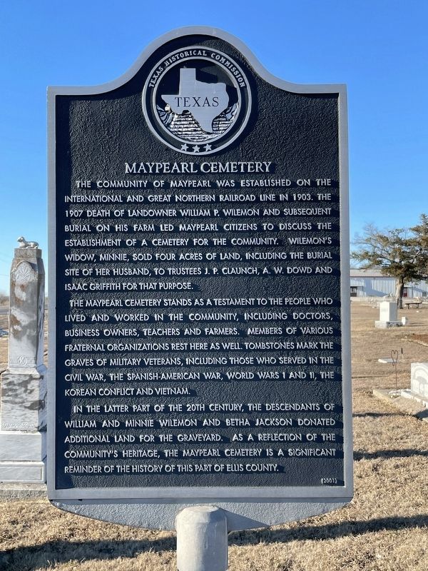 Maypearl Cemetery Marker image. Click for full size.
