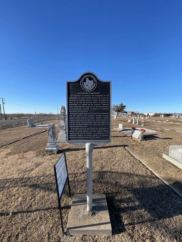 Maypearl Cemetery Marker. Click for full size. Maypearl Cemetery Marker image. Click for full size.