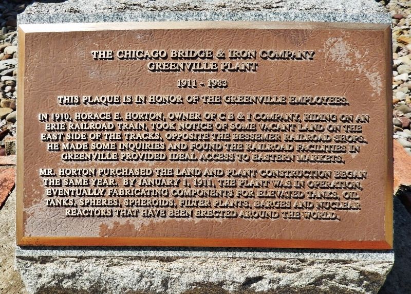 Chicago Bridge & Iron Company Marker. Click for full size. Chicago Bridge & Iron Company Marker image. Click for full size.