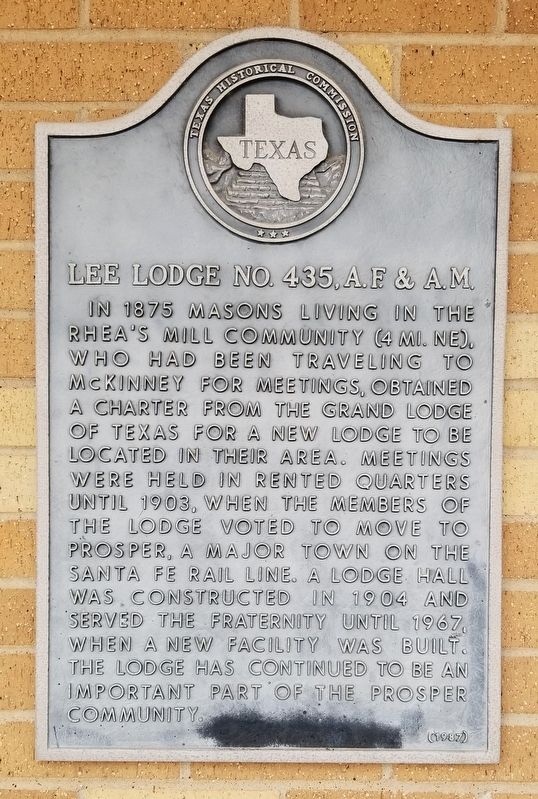 Lee Lodge No. 435, A.F & A.M. Marker image. Click for full size.