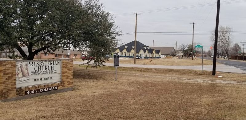 The view of the First Presbyterian Church of Prosper Marker from the street image. Click for full size.