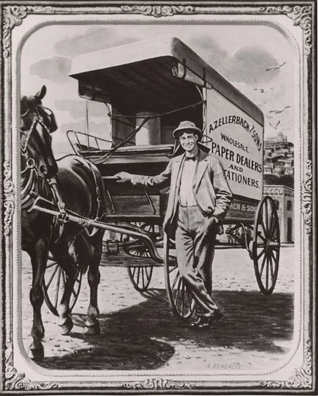<i>Anthony Zellerbach with horse and carriage</i> image. Click for full size.