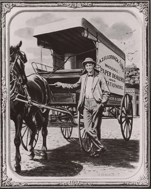<i>Anthony Zellerbach with horse and carriage</i>. Click for full size. <i>Anthony Zellerbach with horse and carriage</i> image. Click for full size.