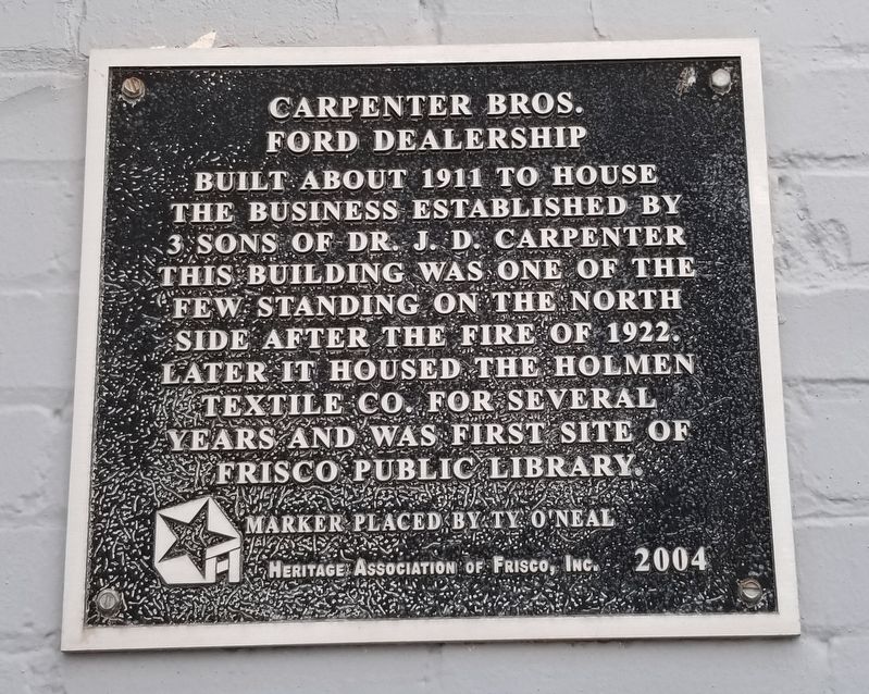 Carpenter Bros. Ford Dealership Marker image. Click for full size.