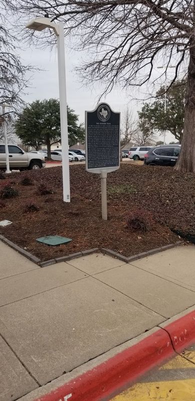 The Shawnee Trail Marker next to the college parking lot image. Click for full size.