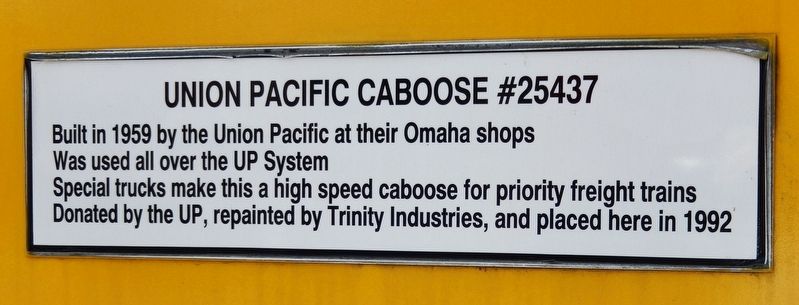 Union Pacific Caboose #25437 Marker image. Click for full size.
