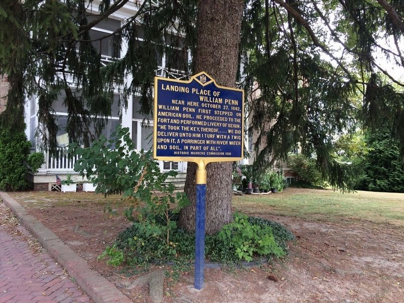 Landing Place of William Penn Marker image. Click for full size.