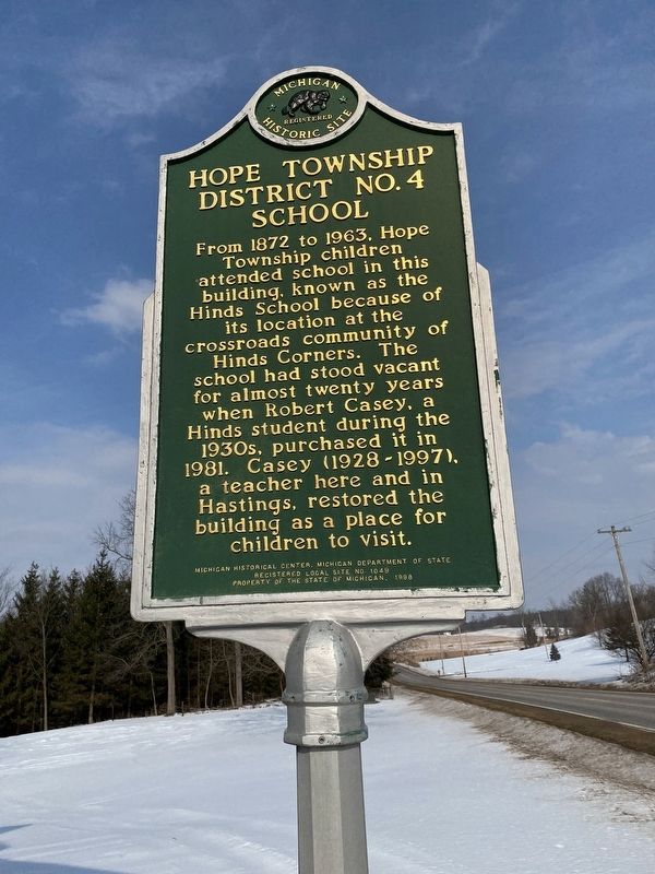 Hope Township District No. 4 School Marker. Click for full size. Hope Township District No. 4 School Marker image. Click for full size.