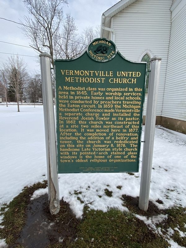 Vermontville United Methodist Church Marker image. Click for full size.