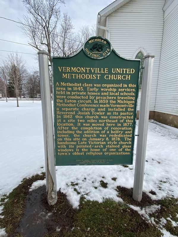 Vermontville United Methodist Church Marker. Click for full size. Vermontville United Methodist Church Marker image. Click for full size.