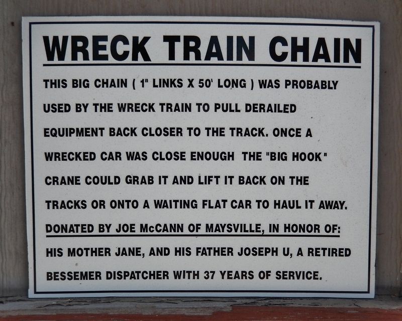 Wreck Train Chain Marker image. Click for full size.