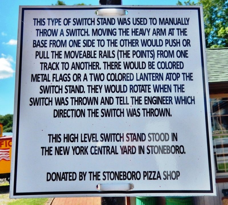 Switch Stand Marker. Click for full size. Switch Stand Marker image. Click for full size.