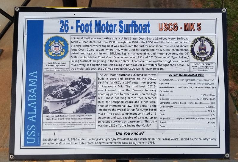 26 - Foot Motor Surfboat Marker image. Click for full size.