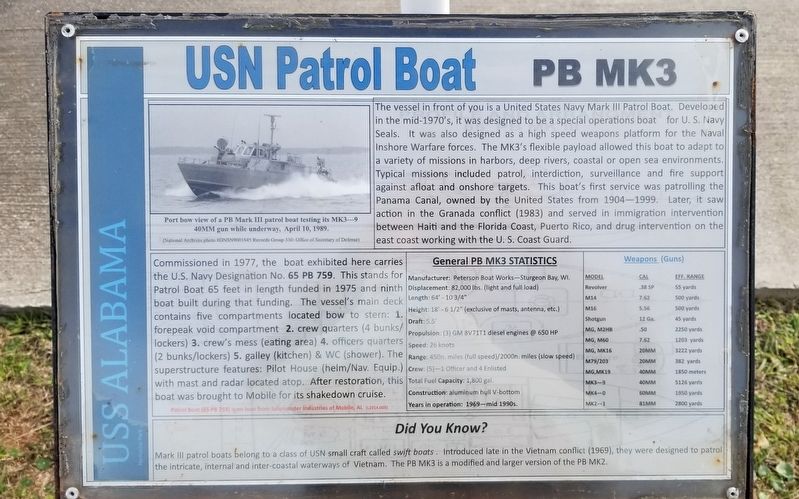 USN Patrol Boat Marker image. Click for full size.
