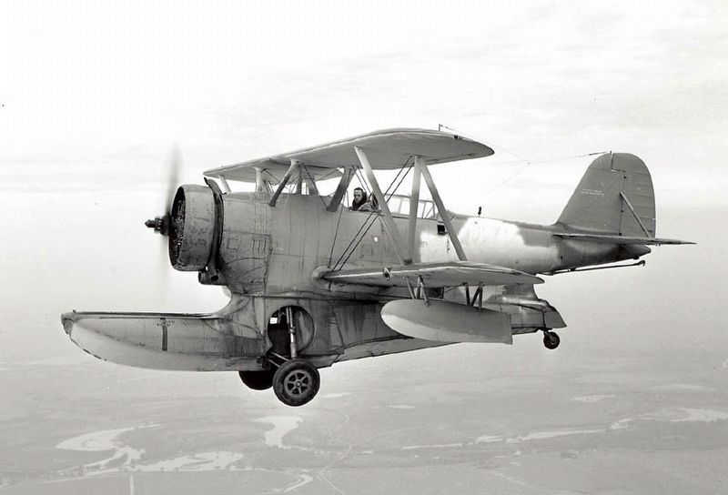 Grumman J2F in flight image. Click for full size.