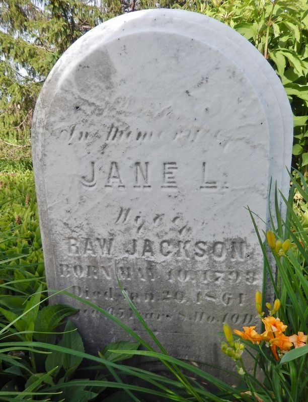 Jane Lonsdale Jackson Headstone. Click for full size. Jane Lonsdale Jackson Headstone image. Click for full size.