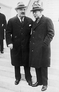 John Philip Sousa (right) and Victor Herbert, 1920s image. Click for more information.