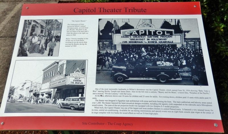 The Capitol Theater Marker image. Click for full size.