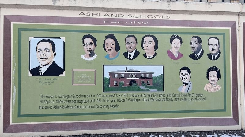 Mural of Booker T. Washington School is part of Ashlands art walk. image. Click for full size.