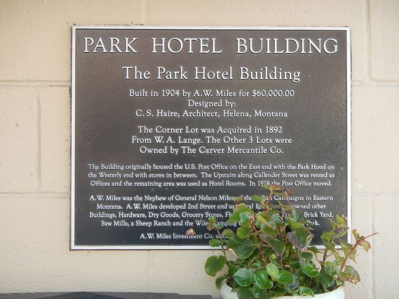 Park Hotel Building Marker. Click for full size. Park Hotel Building Marker image. Click for full size.