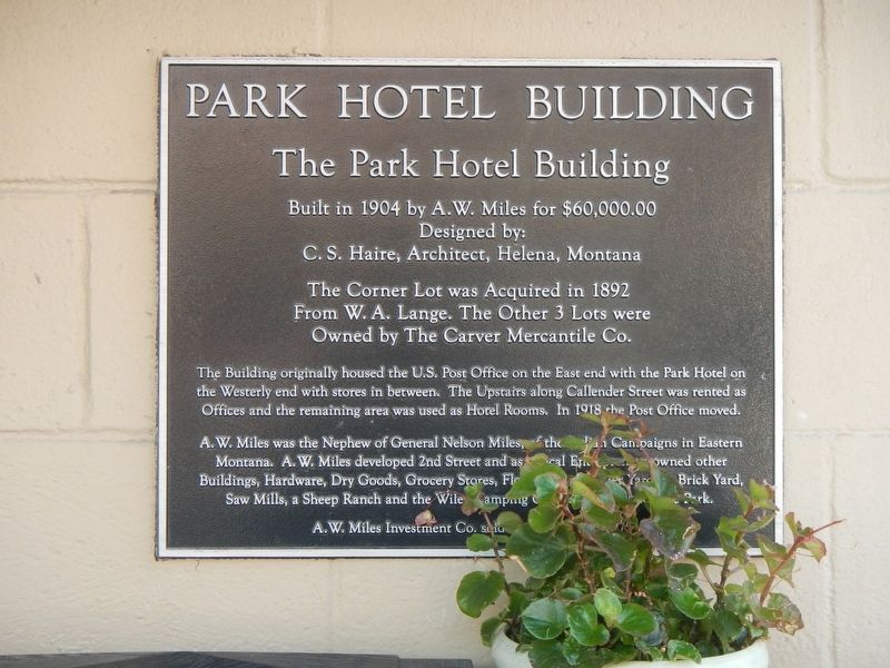 Park Hotel Building Marker image. Click for full size.