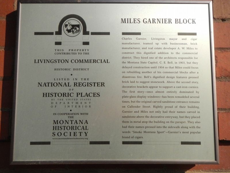 Miles Garnier Block Marker image. Click for full size.